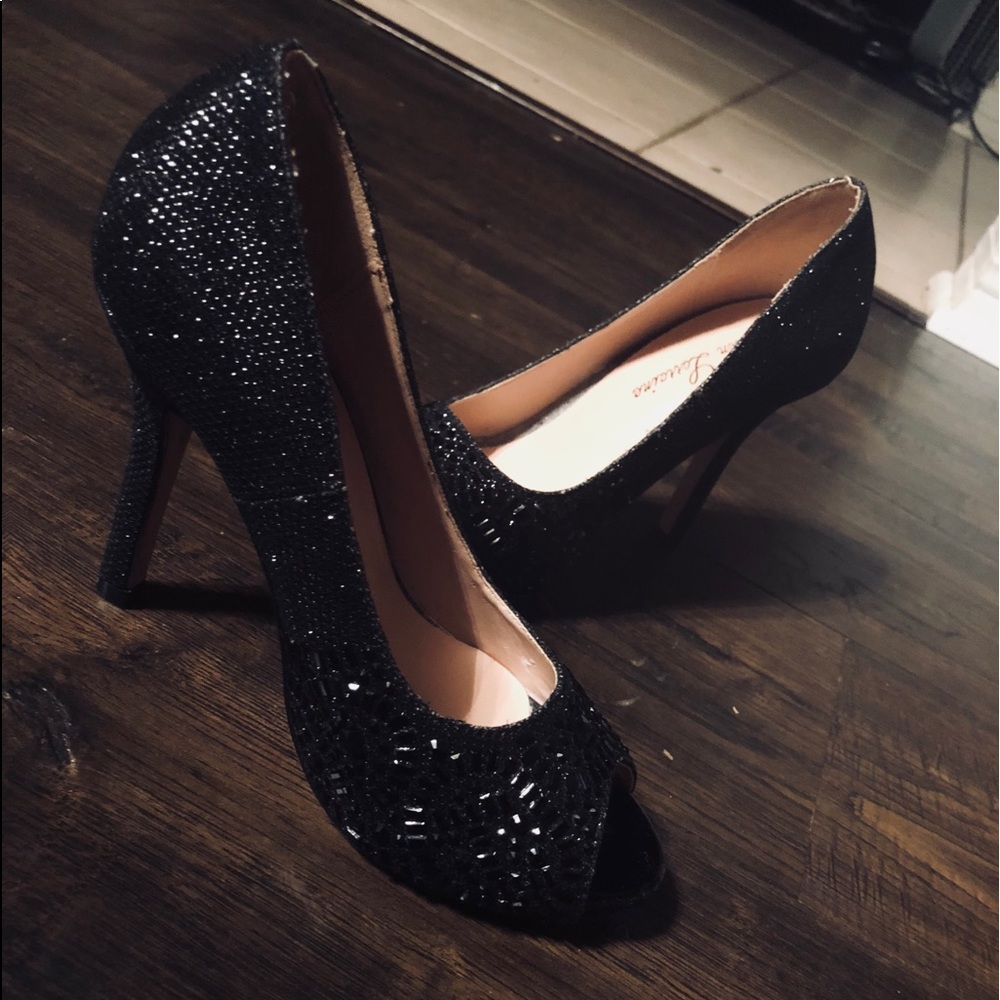Lauren Lorraine black sparkle shoes